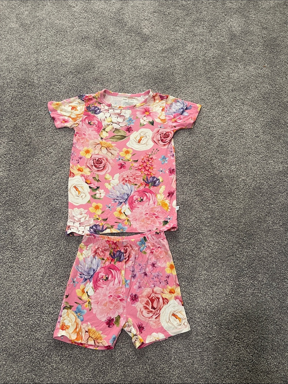 Posh Peanut Pink Floral Short Sleeve Pajama Set